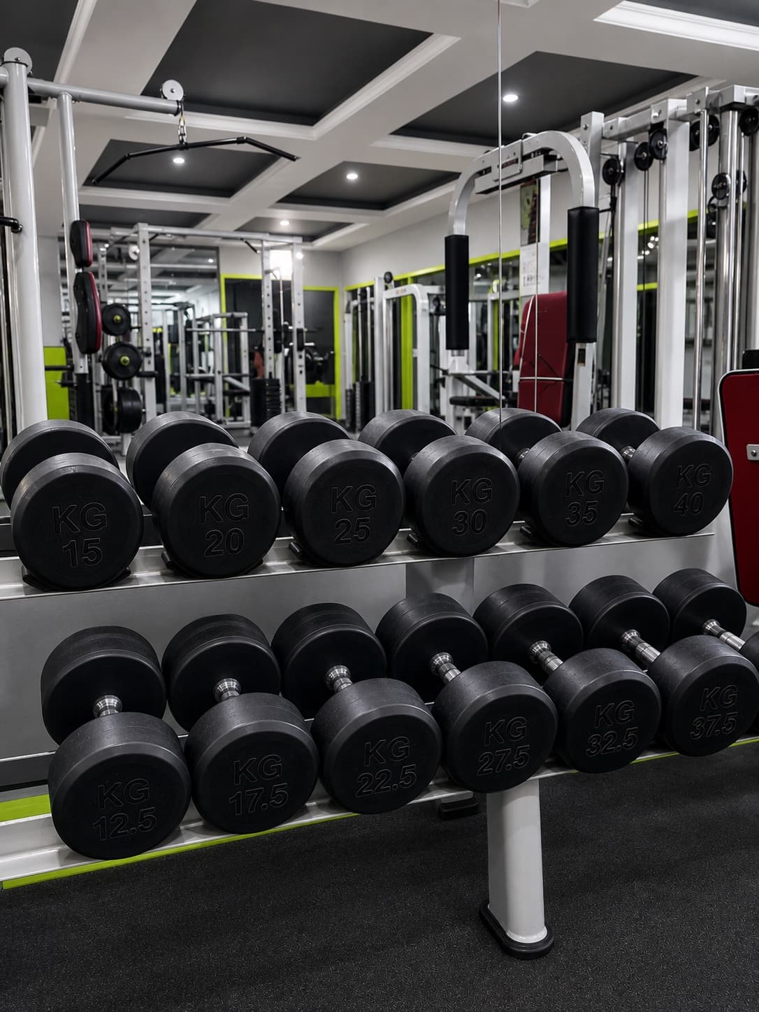 Professional dumbbell floor at X-Fitness Gym